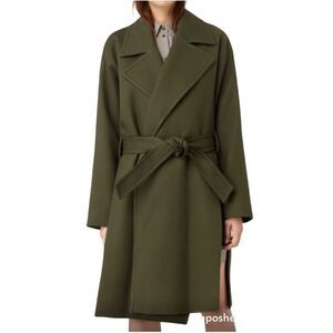 ALL SAINTS Olive‎ Green Twill Indira Penza Winter Trench Coat